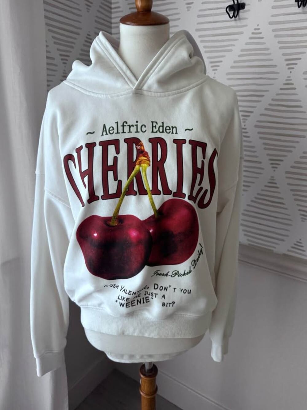 Aelfric Eden Women’s XS Cherry Graphic Hoodie Sweatshirt